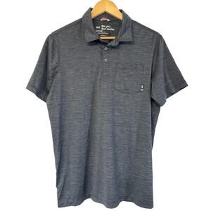 SAXX Droptemp All Day Cooling UPF Performance Polo Shirt Mens S Gray